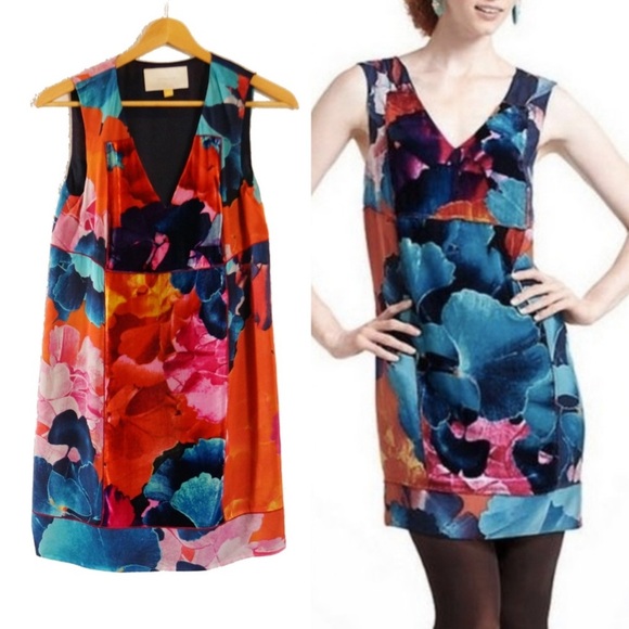 Leifsdottir-Anthropology silk mini dress - Picture 1 of 7